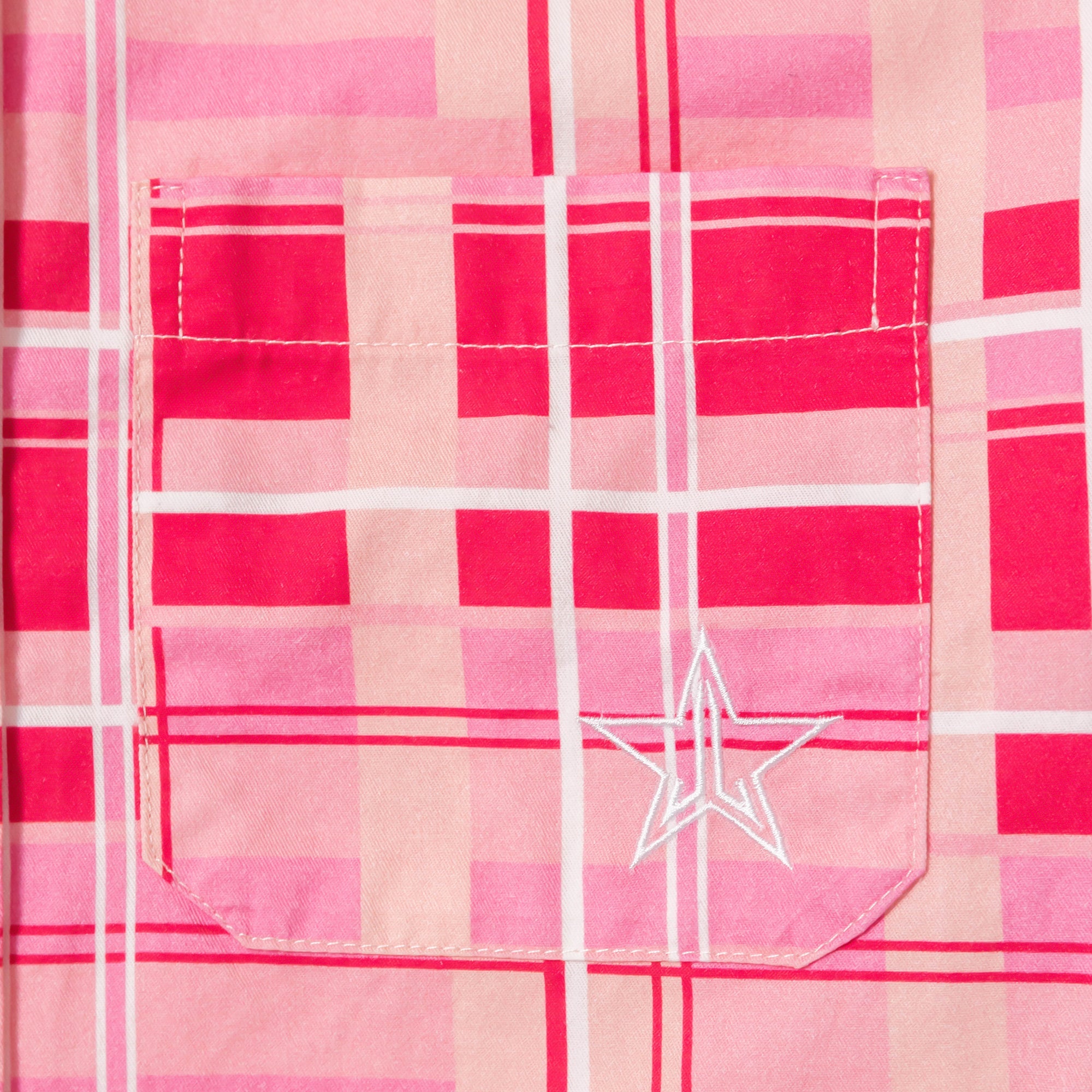Pink Plaid Western Shirt with Snap Buttons