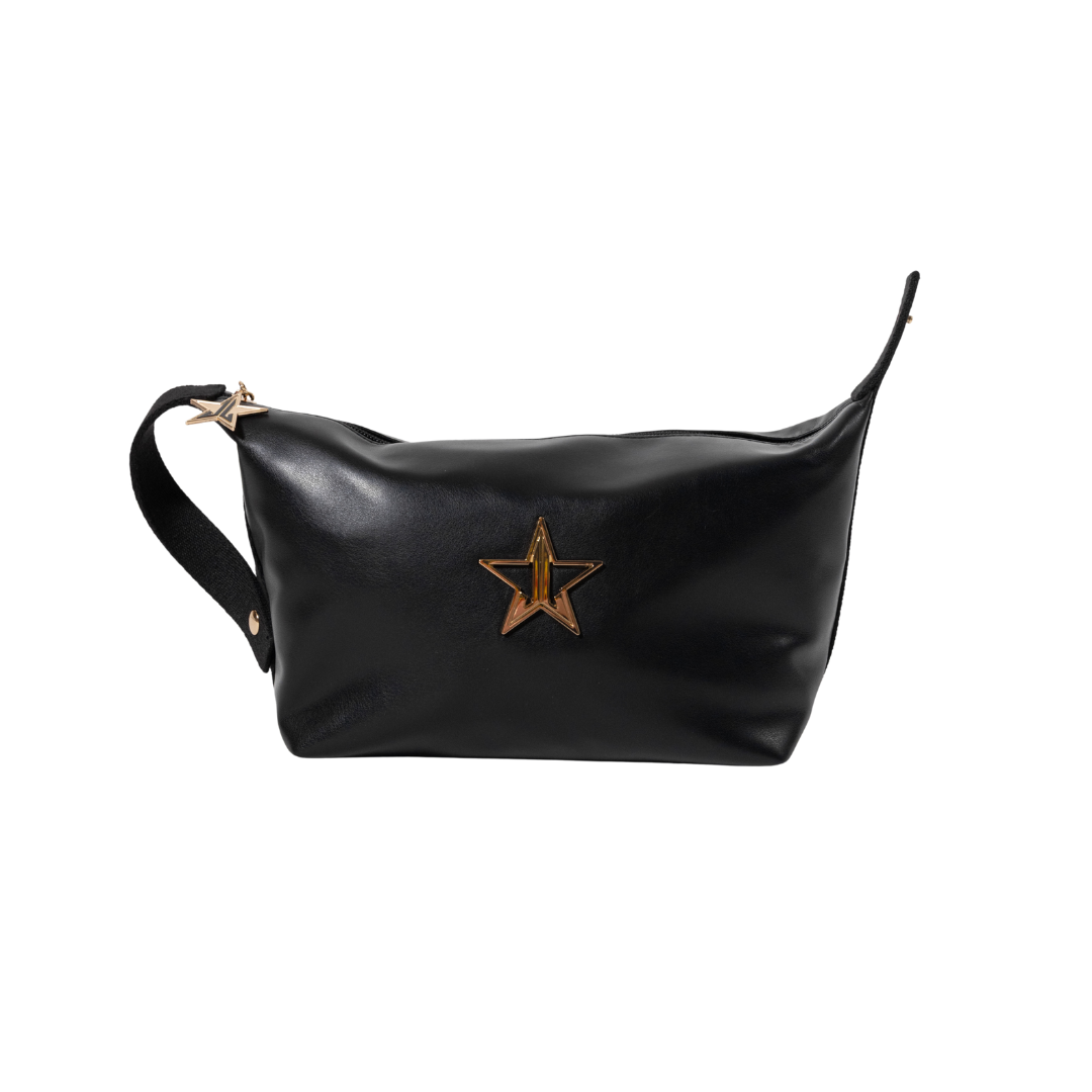 Faux Leather Snap Clip Bag